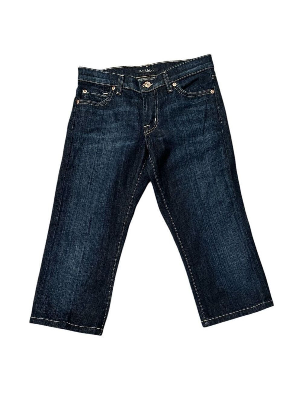 David Kahn Dark Wash Blue Jeans Leg Cropped Capri Size 25 Low Rise